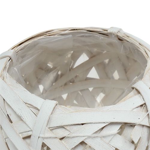 Floristik24 Spankorb Rund Weiß Ø15cm