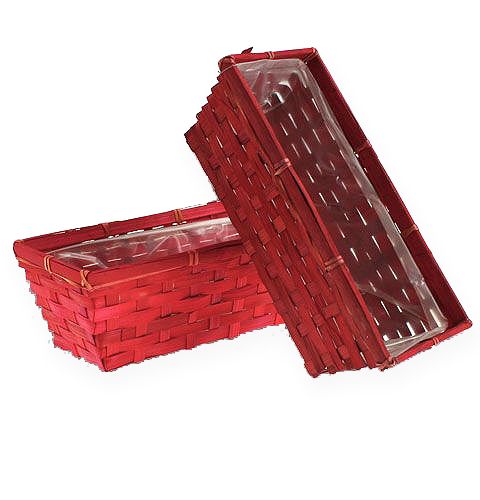 Spankorbsatz eckig Rot 25x12x9cm 10St