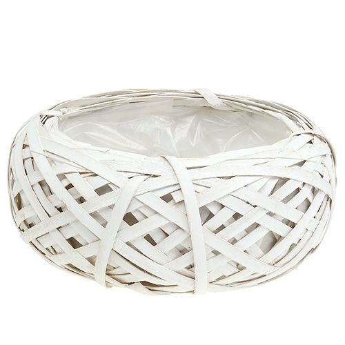 Floristik24 Spanschale zum Bepflanzen Weiß Ø25cm H10cm