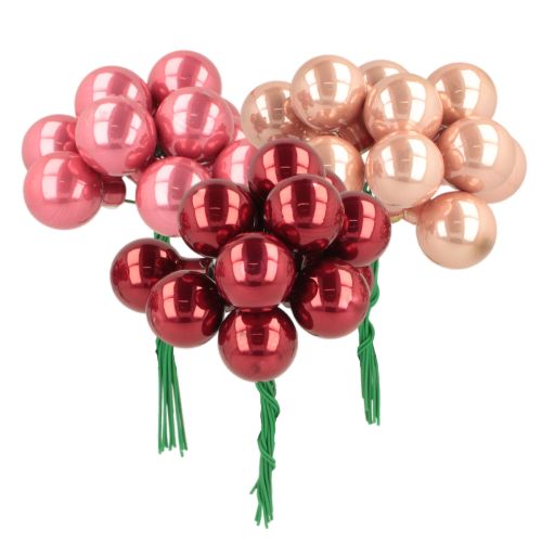 Weihnachtskugeln am Draht Set 140 Stück, Glas glänzend, 20 mm, Rot/Hellrosa/Rosa, Innenbereich online kaufen | Floristik24.ch