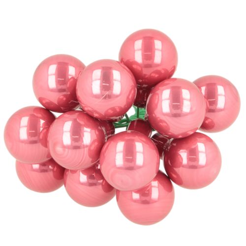 Weihnachtskugeln am Draht Set 140 Stück, Glas glänzend, 20 mm, Rot/Hellrosa/Rosa, Innenbereich | Floristik24.ch
