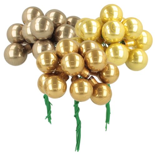 Mini-Weihnachtskugeln am Draht Spiegelbeeren 20 mm 140 Stück Kupferbraun Orange Goldgelb online kaufen | Floristik24.ch