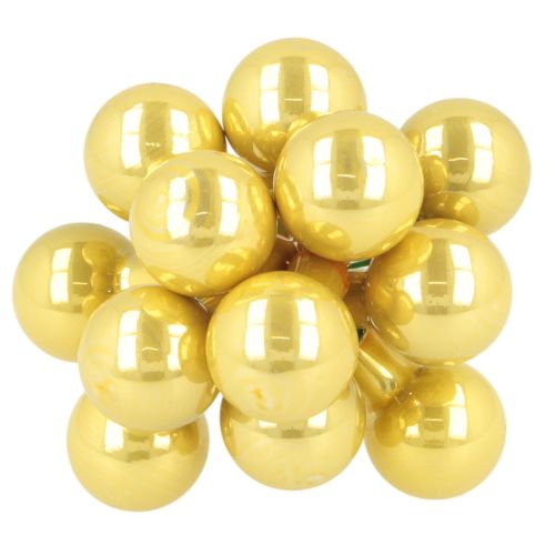 Mini-Weihnachtskugeln am Draht Spiegelbeeren 20 mm 140 Stück Kupferbraun Orange Goldgelb | Floristik24.ch