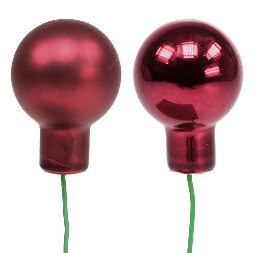 Floristik24 Mini Weihnachtskugel Rot, Pink Glas Spiegelbeeren Ø20mm 140St