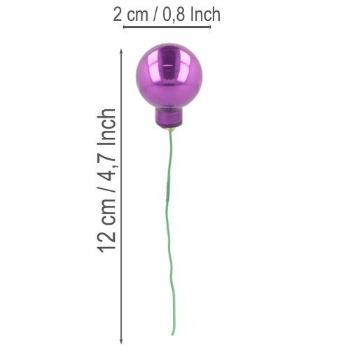 Mini Weihnachtskugeln am Draht aus Glas 25 mm bunt 140 Stück | Floristik24.ch