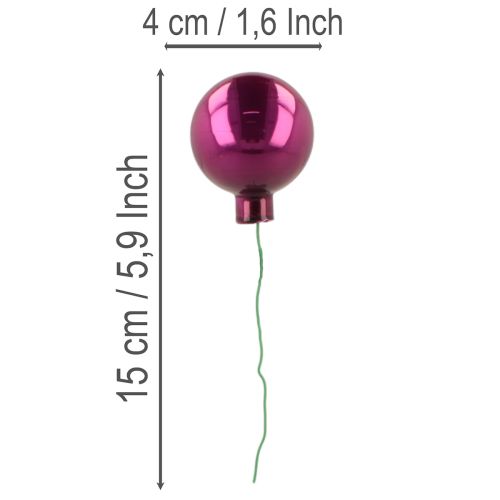 Mini-Weihnachtskugeln am Draht aus Glas bunt 40 mm 32 Stück | Floristik24.ch