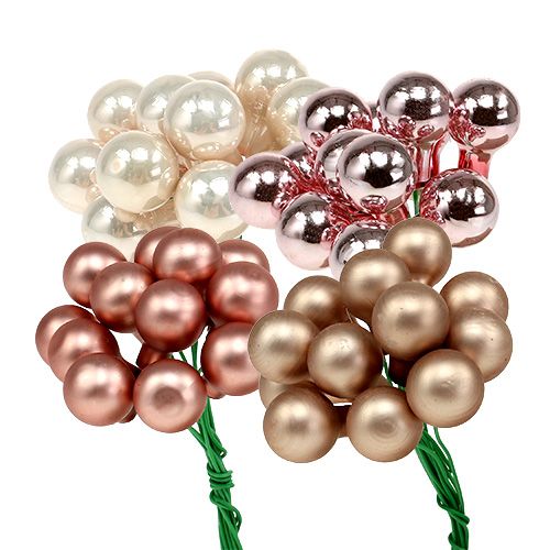 Spiegelbeeren Creme-Rosa Mix 15mm 140St