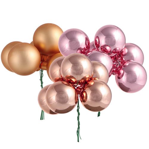 Artikel Spiegelbeeren Glaskugeln Draht Apricot Rosa Ø40mm 36 St