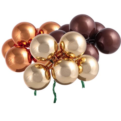 Floristik24 Spiegelbeeren Weihnachtskugeln Gold Braun Ø40mm 32 St