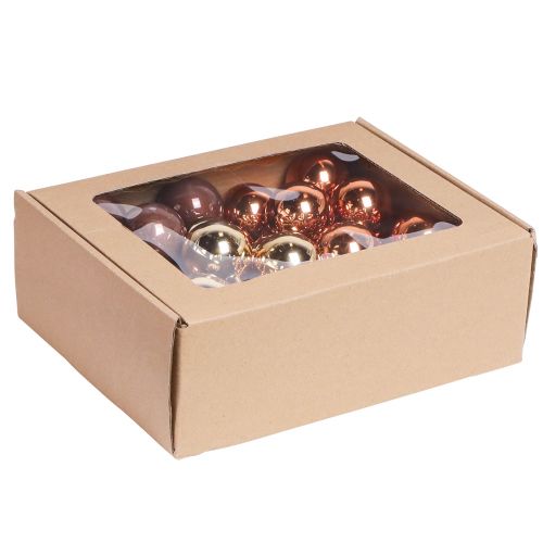 Floristik24 Spiegelbeeren Weihnachtskugeln Gold Braun Ø40mm 32 St