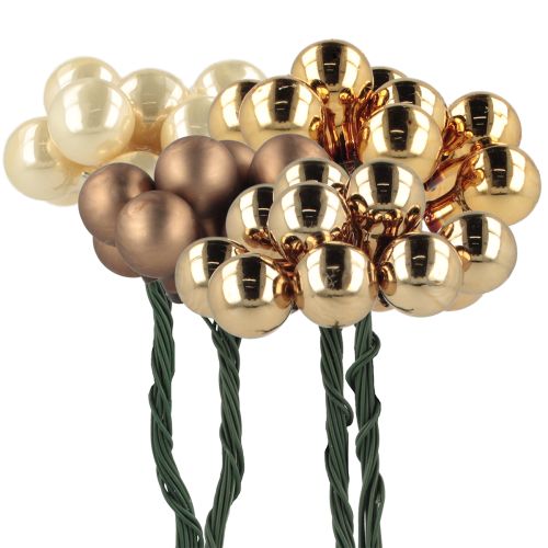 Artikel Spiegelbeeren Ø1,5cm Braun-Gold 140St