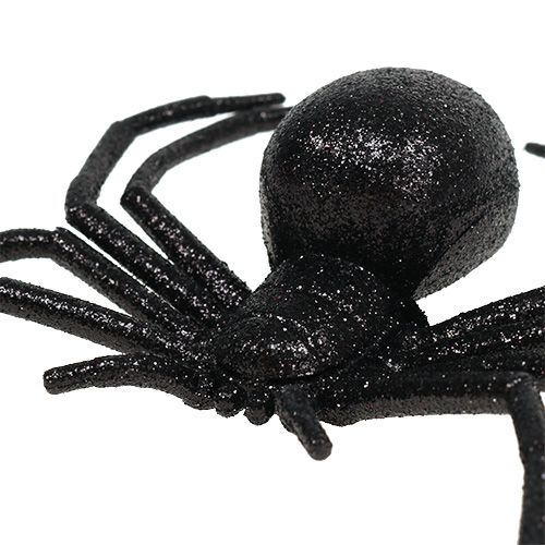 Floristik24 Spinne Schwarz 16cm mit Glimmer