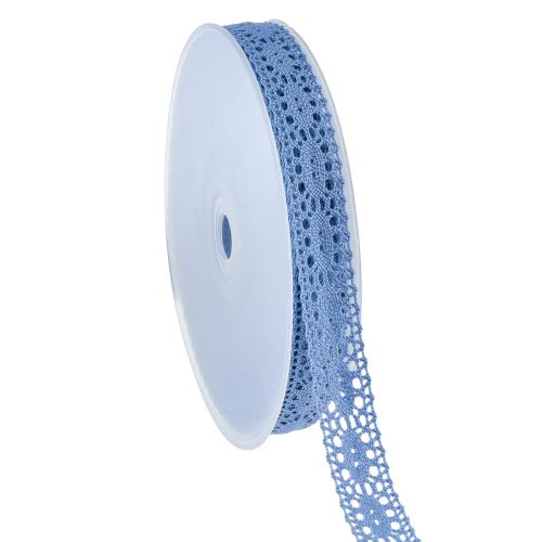 Floristik24 Spitzenband Jeans Blau Dekoband Schmuckband B18mm L20m