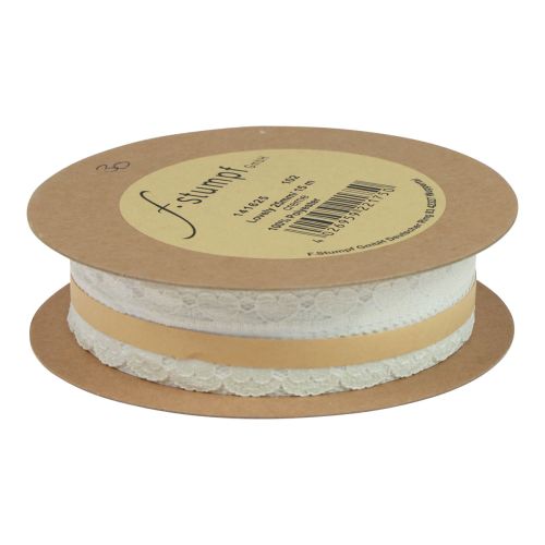Artikel Spitzenband Herzen Dekoband Band Spitze Creme 25mm 15m