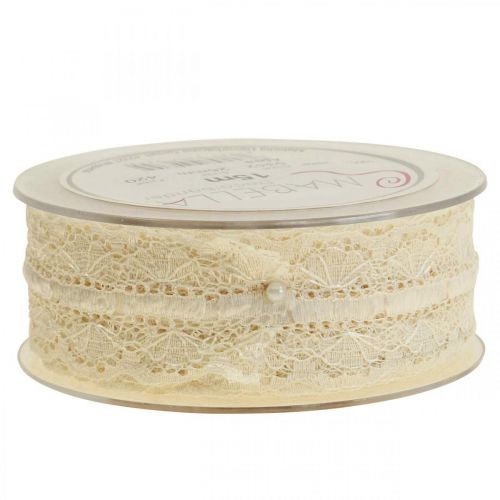 Artikel Spitzenband Spitzenborte Dekoband Spitze Creme 25mm 15m
