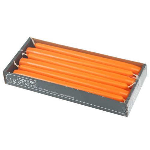Floristik24 Spitzkerzen 250/23 Orange 12St