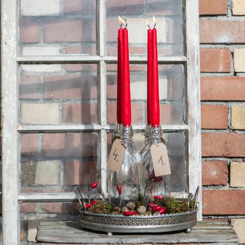 Spitzkerzen aus Wachs 250 x 23 mm Rubinrot, 12er-Set | Floristik24.ch