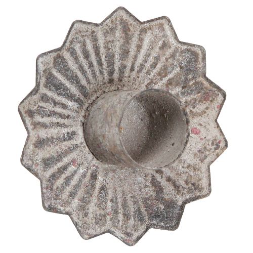 Floristik24 Spitzkerzenhalter zum Stecken Antik Grau 7×8,5cm 4 St