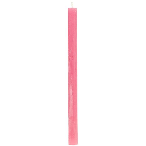 Floristik24 Stabkerzen 21mm x 300mm Pink durchgefärbt 12St