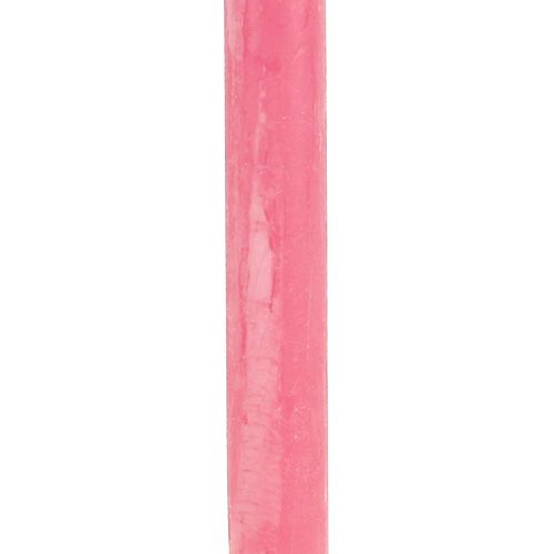 Floristik24 Stabkerzen 21mm x 300mm Pink durchgefärbt 12St