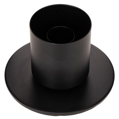 Stabkerzenhalter aus schwarzem Metall und Glaszylinder 31 cm | Floristik24.ch