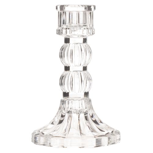 Glas-Kerzenhalter 12 cm transparent klassisches Design 2er-Set | Floristik24.ch