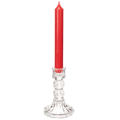 Glas-Kerzenhalter 12 cm transparent klassisches Design 2er-Set | Floristik24.ch
