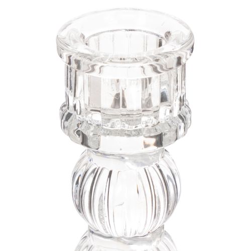 Glas-Kerzenhalter 12 cm transparent klassisches Design 2er-Set | Floristik24.ch