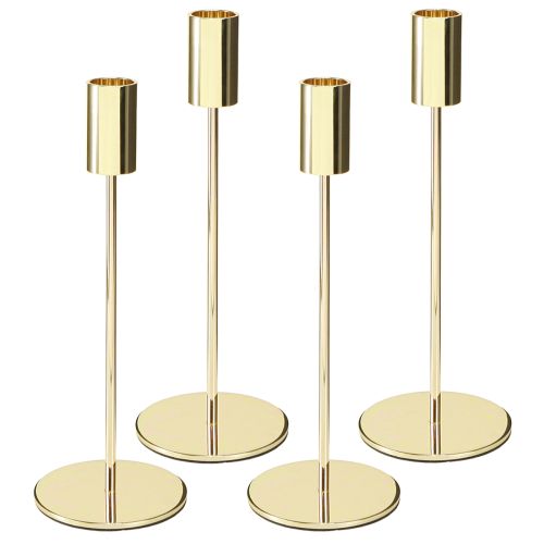 Stabkerzenhalter Gold Metall Kerzenhalter modern 21,5cm 4 St | Floristik24.ch