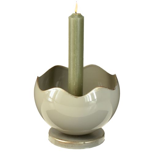 Artikel Stabkerzenhalter Metall Kerzenhalter Grau Gold H9,5cm