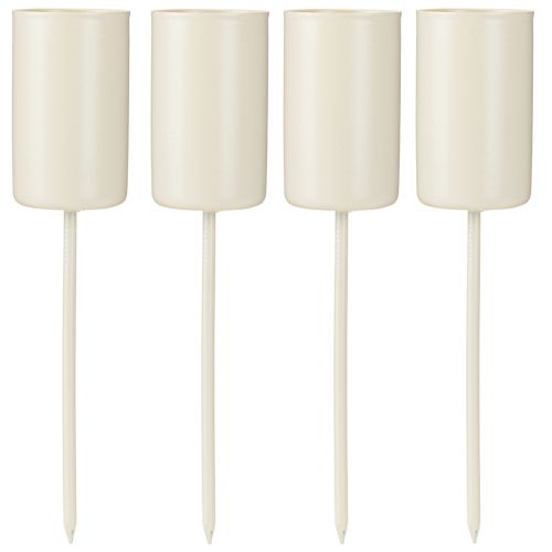 Stabkerzenhalter Metall am Stab Kerzenhalter Beige H11cm 4 St | Floristik24.ch