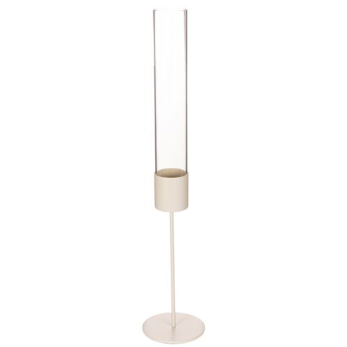 Kerzenhalter Glaszylinder Metallfuss 50 cm Taupe online kaufen | Floristik24.ch