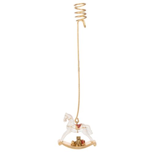 Weihnachtsbaum-Kerzenhalter Schaukelpferd aus Metall und Kunststoff 20 cm Gold 3er-Set online kaufen | Floristik24.ch