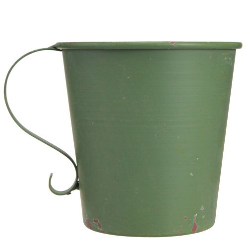 Artikel Stabkerzenhalter Vintage Tasse Deko Metall Grün Ø11cm H11cm