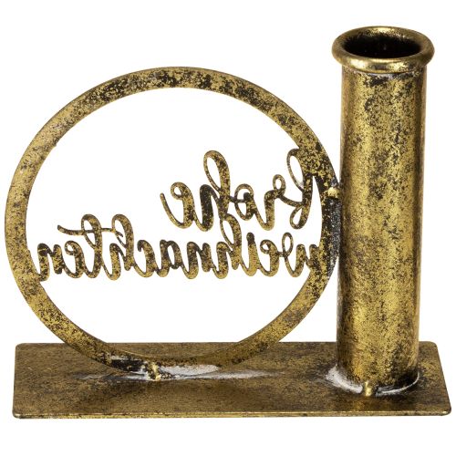 Artikel Stabkerzenhalter Weihnachten Antik Look Gold 13×5×10,5cm