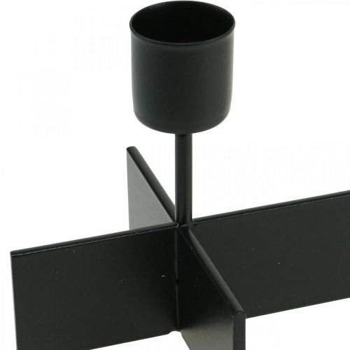 Artikel Kerzenständer Schwarz, Kerzenhalter Adventskranz 40cm H8cm