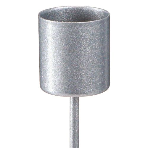 Artikel Stabkerzenhalter zum Stecken Kerzenhalter Silbergrau Ø2,5cm H11cm 16 St
