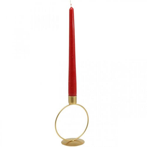 Floristik24 Kerzenständer Gold Stabkerzenhalter Metallring Ø10,5cm