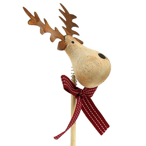 Floristik24 Stecker Elch Natur, Weiß 7cm L30cm 8St