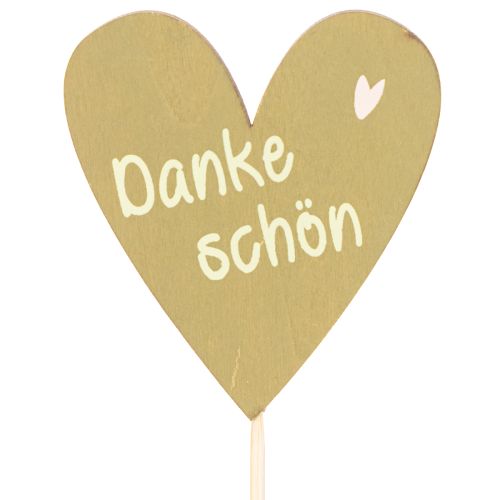 Dekostecker Herz aus Holz Danke schön 31 cm 12 Stück | Floristik24.ch