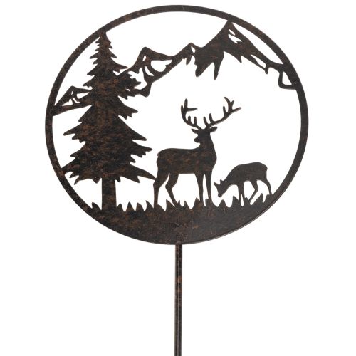 Dekostecker Metall Hirsch und Kiefer Schwarz Rost 100cm online kaufen | Floristik24.ch