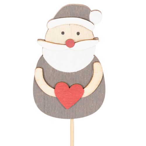 Dekostecker Weihnachtsmann Holz 31 cm Rot Weiss Grau 12 Stück für Innenbereich | Floristik24.ch