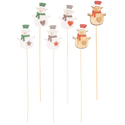 Holzstecker Schneemann 31 cm 12er-Set für Weihnachtsdekoration | Floristik24.ch