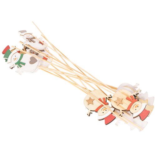 Holzstecker Schneemann 31 cm 12er-Set für Weihnachtsdekoration | Floristik24.ch