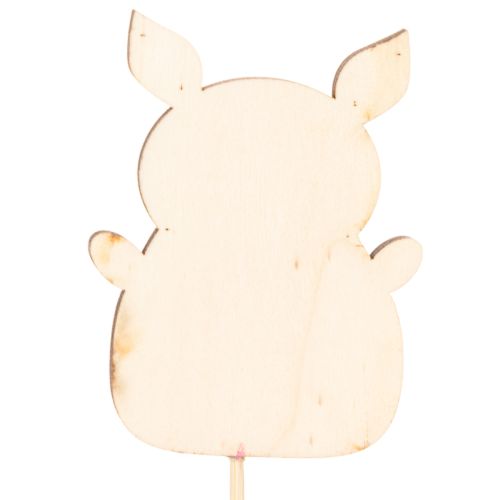 Dekostecker Schweinchen Holz bunt 31cm 16 Stück für Blumendekoration | Floristik24.ch