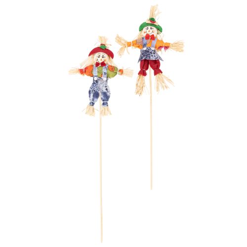 Blumenstecker Vogelscheuche aus Holz und Stoff 37cm 6er-Set für Herbstdekoration | Floristik24.ch