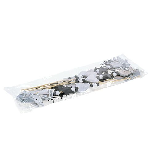 Floristik24 Stecker mit Maus Grau L30cm 8 St