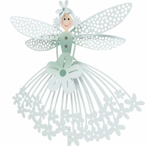 Floristik24 Dekostecker Blütenfee, Metalldeko, Elfe am Stab, Blumenstecker, Frühlingsdeko