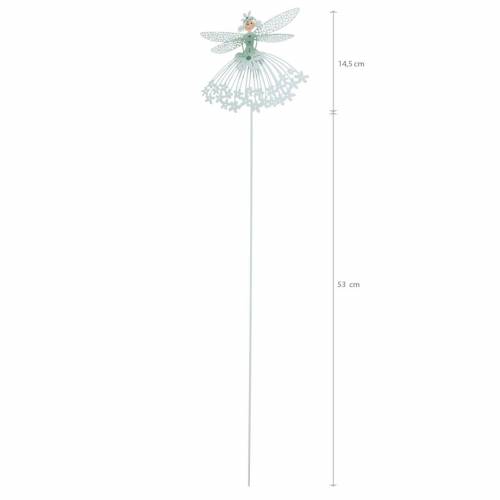 Floristik24 Dekostecker Blütenfee, Metalldeko, Elfe am Stab, Blumenstecker, Frühlingsdeko