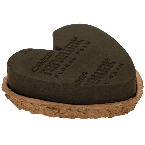 OASIS® Renewal® Floral Foam Biolit® Steckschaum-Herz, braun, 18 cm, 2 Stück